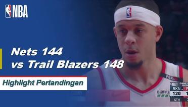 NBA I Cuplikan Pertandingan : Trail Blazers 148 vs Nets 144