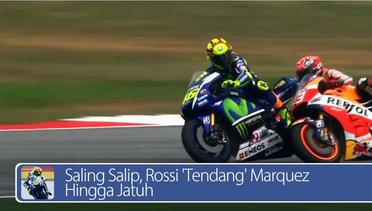 #DailyTopNews: Saling Salip, Rossi 'Tendang' Marquez Hingga Jatuh
