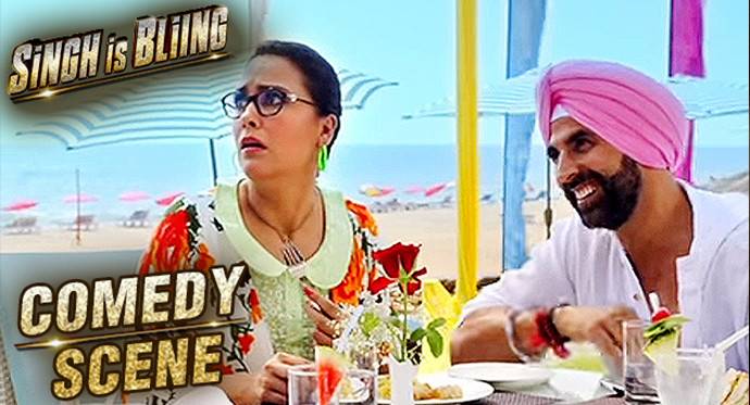 Lara Dutta And Akshay Kumar Funny Scene | Comedy Scene | Singh Is Bliing |  Amy Jackson | HD Full Movie | Vidio