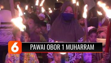 Meski Sedang Masa Pandemi, Pawai Obor Peringatan Tahun Baru 1 Muharram 1442 Hijriah Tetap Ramai