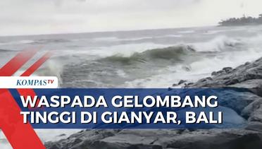 Waspada Gelombang Tinggi, Petugas BPBD Gianyar Lakukan Penjagaan di Sepanjang Garis Pantai