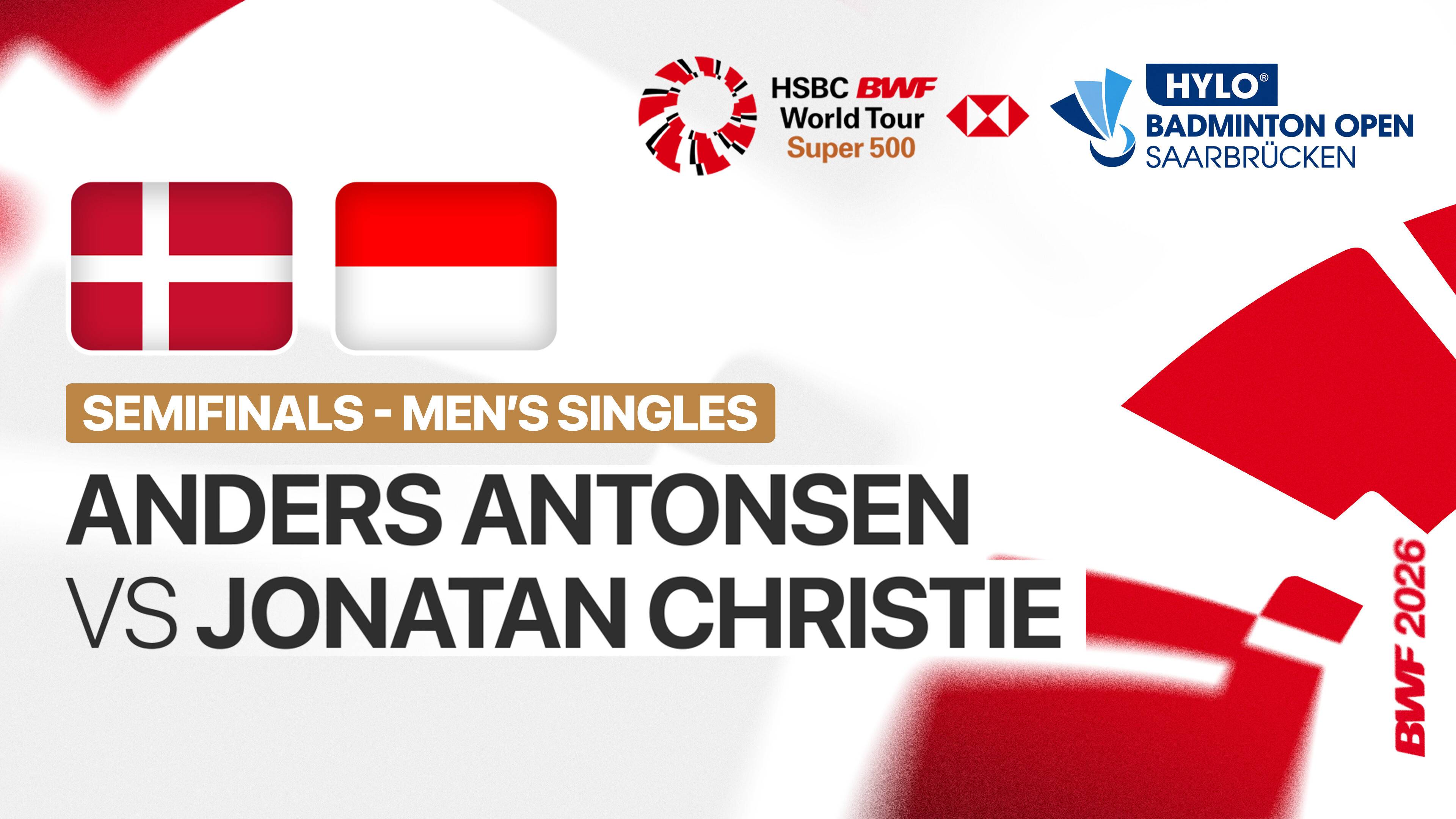 Anders Antonsen (DEN) vs Jonatan Christie (INA) - Men's Singles Semifinals | HYLO Open 2026