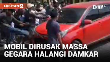 Mobil di Bekasi Diamuk Massa karena Halangi Damkar Melintas