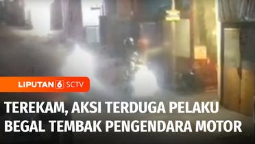 Terekam CCTV, Terduga Pelaku Begal Tembak Pengendara Motor di Bandung | Liputan 6