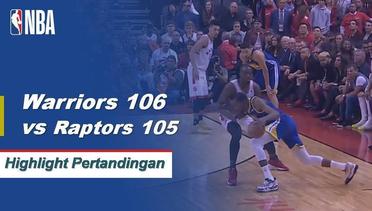 NBA I Cuplikan Pertandingan : Warriors 106 vs Raptors 105