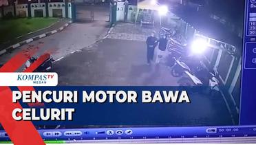 Komplotan Pencuri di Halaman Masjid di Medan Tertangkap Kamera Tenteng Celurit