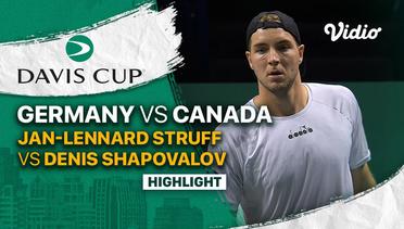 Highlights | Quarterfinal: Germany vs Canada | Jan-Lennard Struff vs Denis Shapovalov | Davis Cup 2022