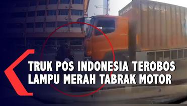 Terobos Lampu Merah Truk Ekspedisi Pos Indonesia Tabrak Sepeda Motor