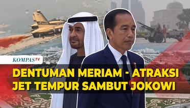 Dentuman Meriam hingga Atraksi Jet Tempur Sambut Kedatangan Jokowi di Qasr Al Watan