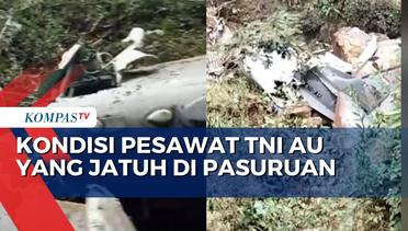 Situasi Usai Pesawat TNI AU Jatuh di Lereng Gunung Bromo Pasuruan