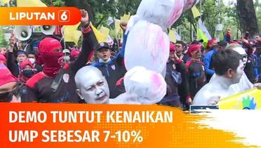 Bawa Bendera Kuning, Buruh Demo di Balai Kota DKI Jakarta Tuntut Kenaikan UMP 7-10% | Liputan 6