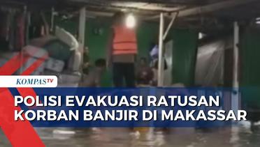 100 Personel Polda Sulsel Evakuasi Korban Banjir di Makassar, 8 Perahu Karet Diturunkan