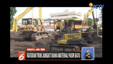Pemkot Surabaya Terjunkan Pasir batu ke Jalan Gubeng - Liputan 6 Siang