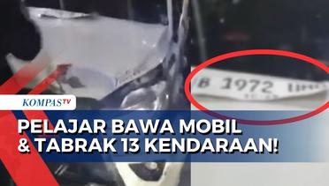 Mobil yang Dikendarai Pelajar Tabrak 11 Sepeda Motor dan 2 Mobil di Bekasi!