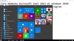 cara membuka Exel 2013 di windows 10