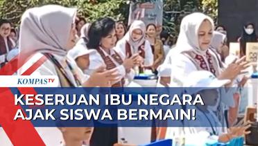 Iriana Jokowi & Wury Maruf Amin Ajak Siswa Bermain Permainan Tradisional!