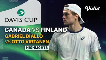 Canada (Gabriel Diallo) vs Finland (Otto Virtanen) - Highlights | Davis Cup 2023