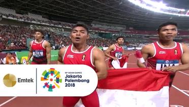 PECAH REKOR NASIONAL!! Tim Estafet 4X100 M Indonesia (Fadlin, Zohri, Eko Bayu) Sumbang Medali Perak