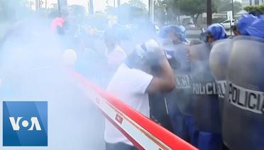 Nicaragua- Police Stamp Out Protests With Tear Gas, Punches