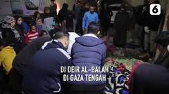 JENAZAH DIBAWA KE RUMAH SAKIT PUSAT GAZA SETELAH SERANGAN UDARA ISRAEL MENEWASKAN 17 ORANG