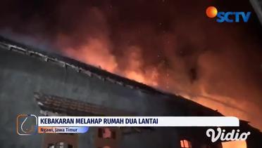 Kebakaran Lahap Rumah Dua Lantai di Ngawi