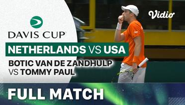 Full Match | Netherlands (Botic Van de Zandschulp) vs USA (Tommy Paul)| Davis Cup 2023