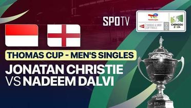 Men's Singles: Jonatan Christie (INA) vs Nadeem Dalvi (GBR) | Thomas Cup Group C - 27 April 2024