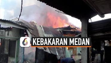 Kebakaran di Kota Medan Hanguskan 8 Rumah Kos