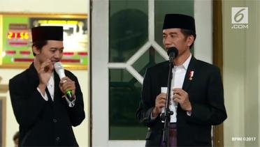 Atraksi Beatbox Santri di Depan Jokowi