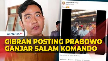 Komentar Gibran Usai Posting Prabowo Ganjar Salam Komando di Depan Jokowi
