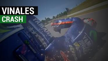 Vinales Crash Menuju MotoGP Italia, Motor Terpelanting Parah