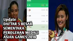 Update: Daftar 5 Besar Sementara Peraih Medali Asian Games 2018