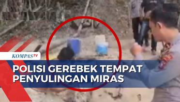 Detik-Detik Polisi Gerebek Tempat Penyulingan Miras di Gorontalo