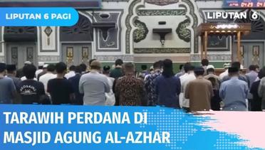 Masyarakat Gelar Tarawih Perdana di Masjid Agung Al-Azhar, Kebayoran Baru | Liputan 6