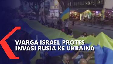 Protes Invasi Rusia, Warga Israel Bentangkan Bendera Ukraina Sepanjang 30 Meter