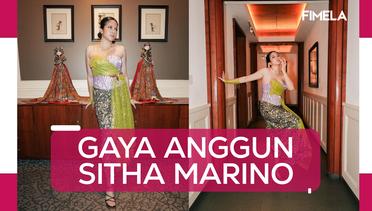 Gaya Anggun Sitha Marino Kenakan Bustier Lilac di Premier Film Mantra Surugana