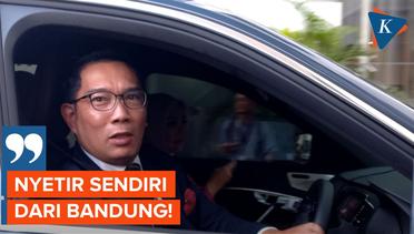 Momen Ridwan Kamil Hadiri Pelantikan Pj Gubernur, Nyetir Mobil Sendiri dari Bandung