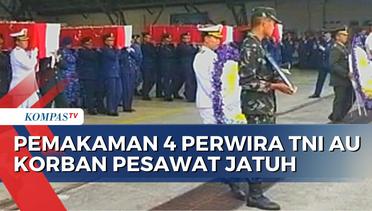 Pemakaman 4 Perwira TNI AU Korban Pesawat Jatuh di Taman Makam Pahlawan Malang dan Madiun