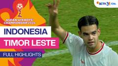 Indonesia vs Timor Leste - Full Highlight | Asean Boys Championship U19 2024