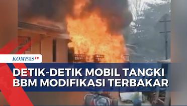 Video Amatir Rekam Detik-Detik Mobil Pick Up Terbakar, Sopir Alami Luka Bakar!