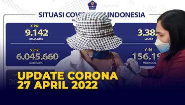 Update Corona 27 April 2022: 617 Kasus Baru Covid-19 Terkonfirmasi