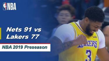 NBA | Cuplikan Pertandingan: Nets 91 vs Lakers 77 | 2019 NBA Preseason