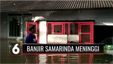 Banjir Samarinda Meninggi  Capai 1,5 Meter, Sebagian Besar Warga Tertahan di Rumah | Liputan 6