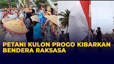 Rayakan HUT ke-77 RI, Petani di Kulon Progo Kibarkan Bendera Raksasa