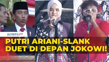 Duet Putri Ariani-Slank di Depan Presiden Jokowi pada HUT ke-77 Bhayangkara di GBK