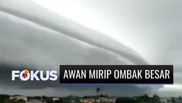 Geger! Awan Mirip Ombak Besar di Aceh Barat, Tanda Akan Ada Badai?