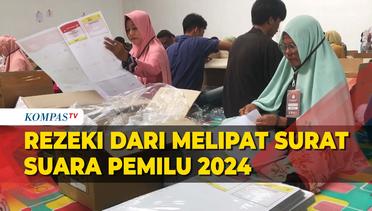 Berkah Pemilu 2024, IRT di Riau Dapat Cuan Hasil Melipat Surat Suara