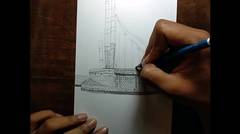 Drawing bridge with pencil / Menggambar jembatan dengan pensil