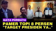 Gaya Menkeu Purbaya Pamer Topi 8%: Target Presiden, Bukan Saya