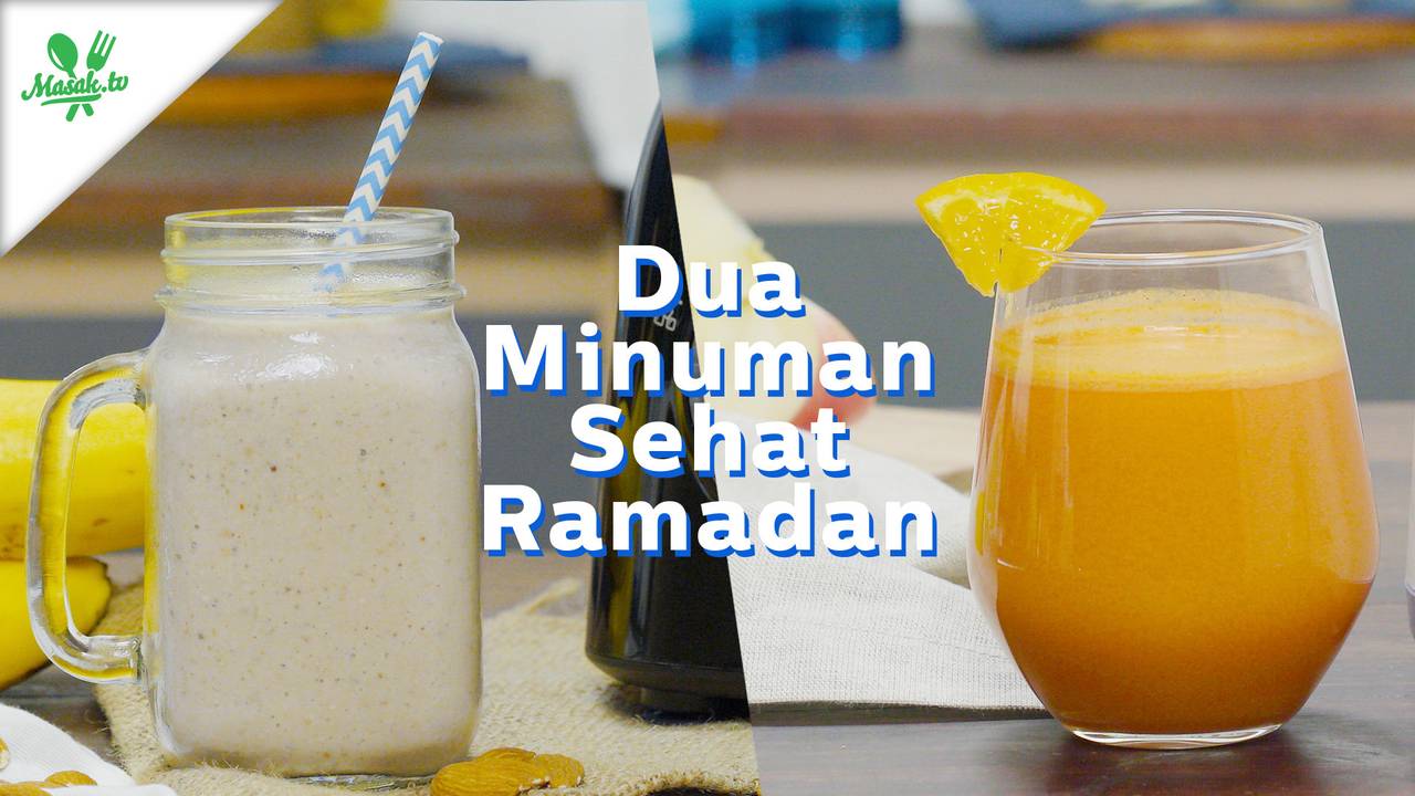 Minuman Penunda Lapar Saat Puasa (Smoothie Pisang Almond) dan Jus